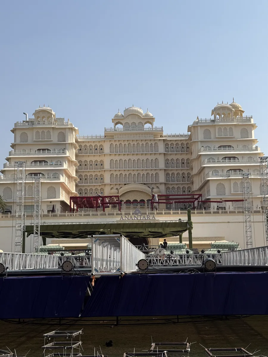 Palace stage setup for an outdoor celebration